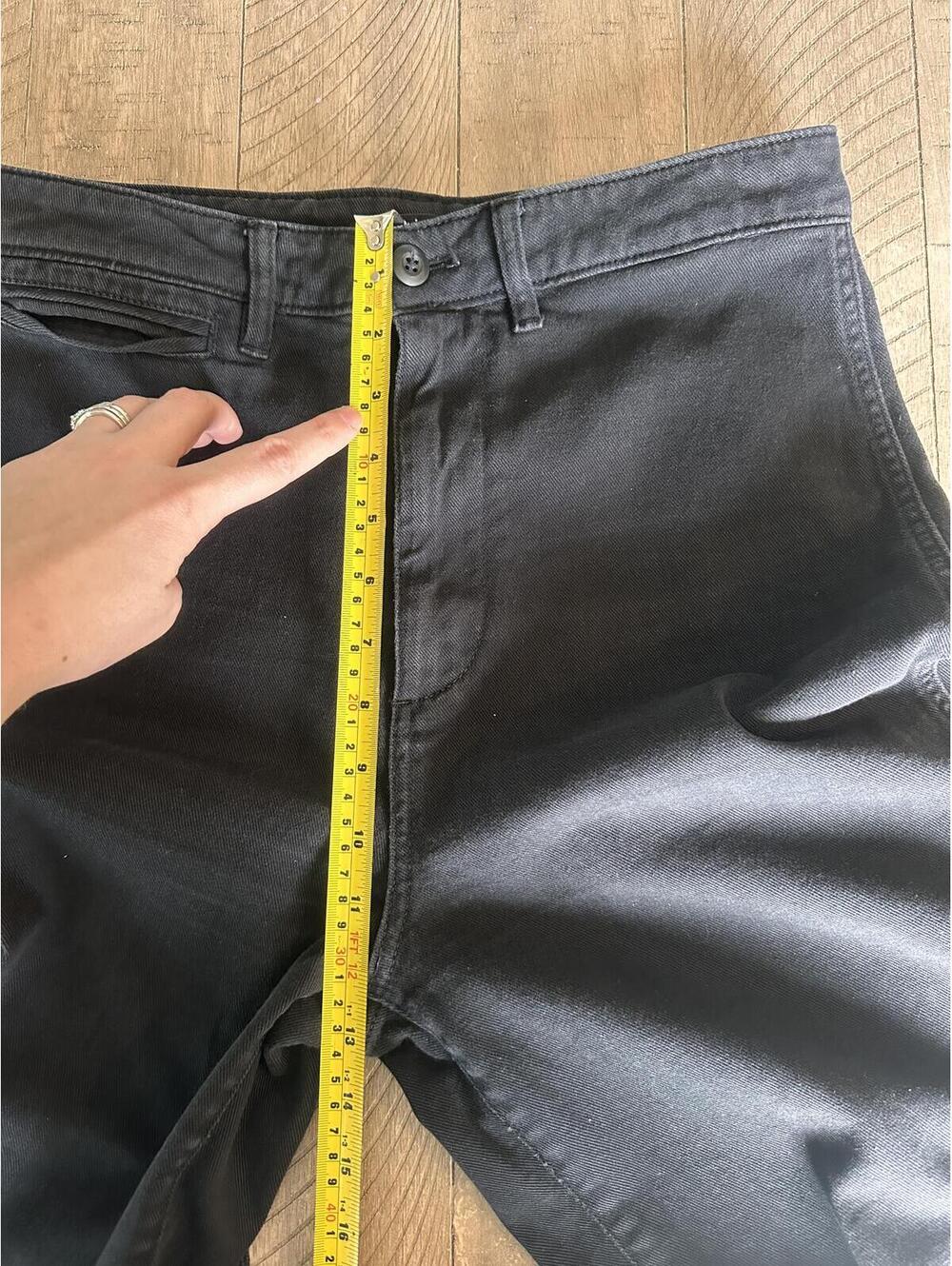 QUINCE Organic Stretch Cotton Twill Wide-Leg Crop Pants Black Women’s size 29 - Picture 11 of 14